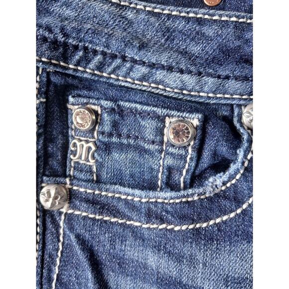 Miss Me Jeans Womens Size 26 Slim Boot Blue Boot Cut Denim Style Distress - Picture 13 of 14